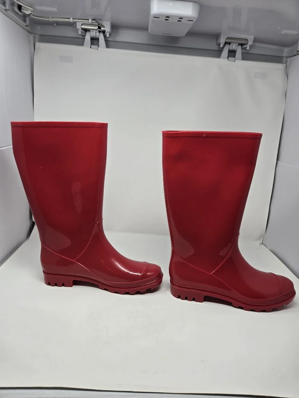 Arizona Winston Size 11 Womens Red Calf Length Rainboot Rubber Shiny Used